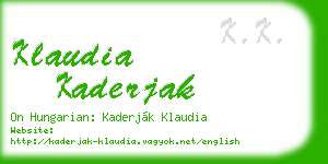 klaudia kaderjak business card