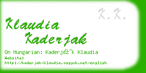 klaudia kaderjak business card